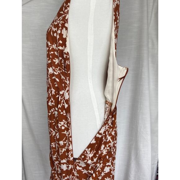 Cynthia Rowley Orange & White Floral Tied Waist Maxi Dress - Picture 10 of 12